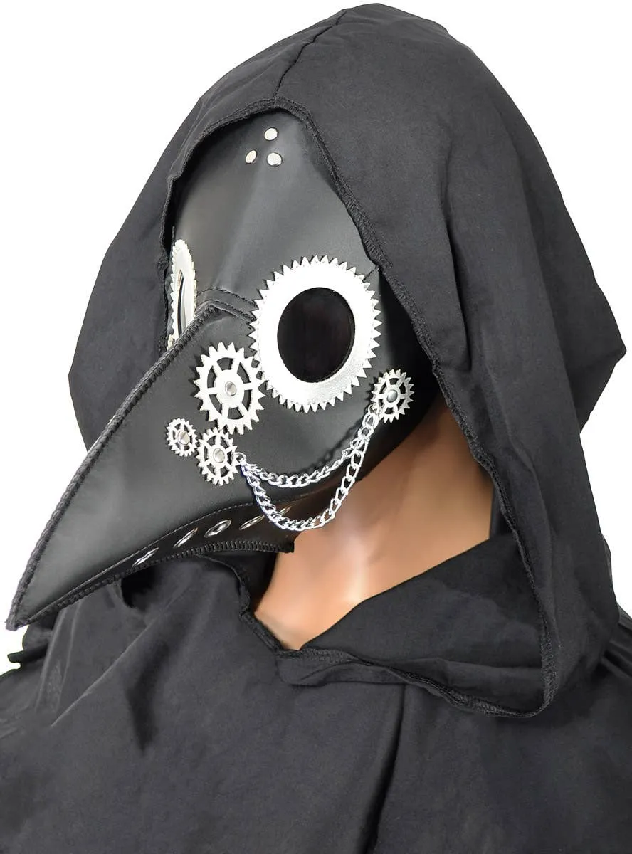 Steampunk Plague Doctor Deluxe Black Halloween Mask