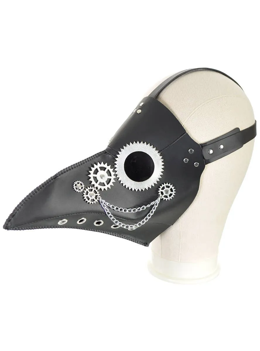 Steampunk Plague Doctor Deluxe Black Halloween Mask