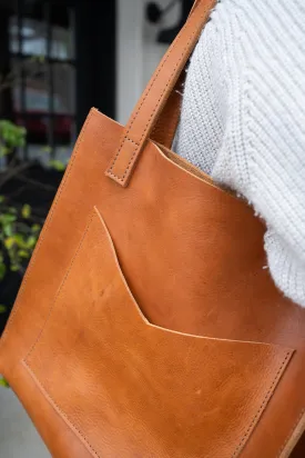 Steffany Tote in Caramel Veg-Tan