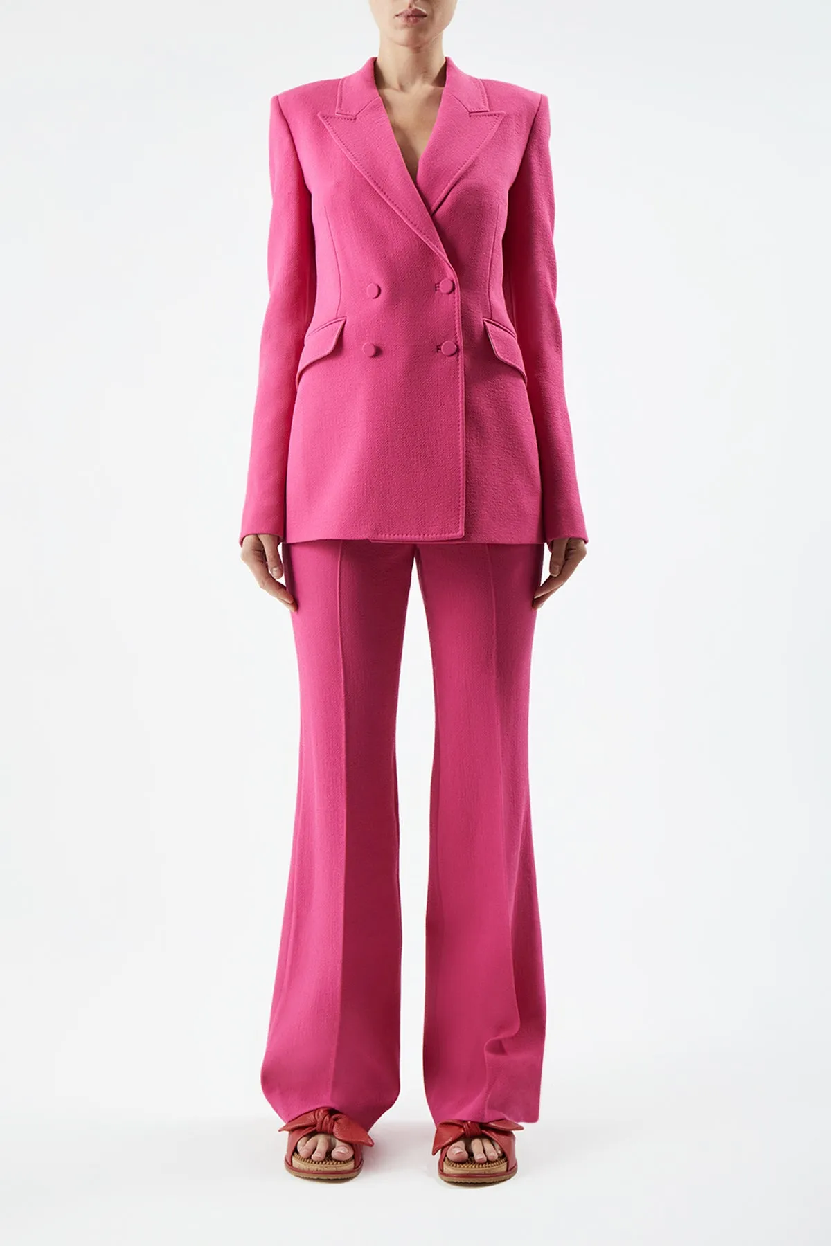 Stephanie Blazer in Fuchsia Virgin Wool Crepe