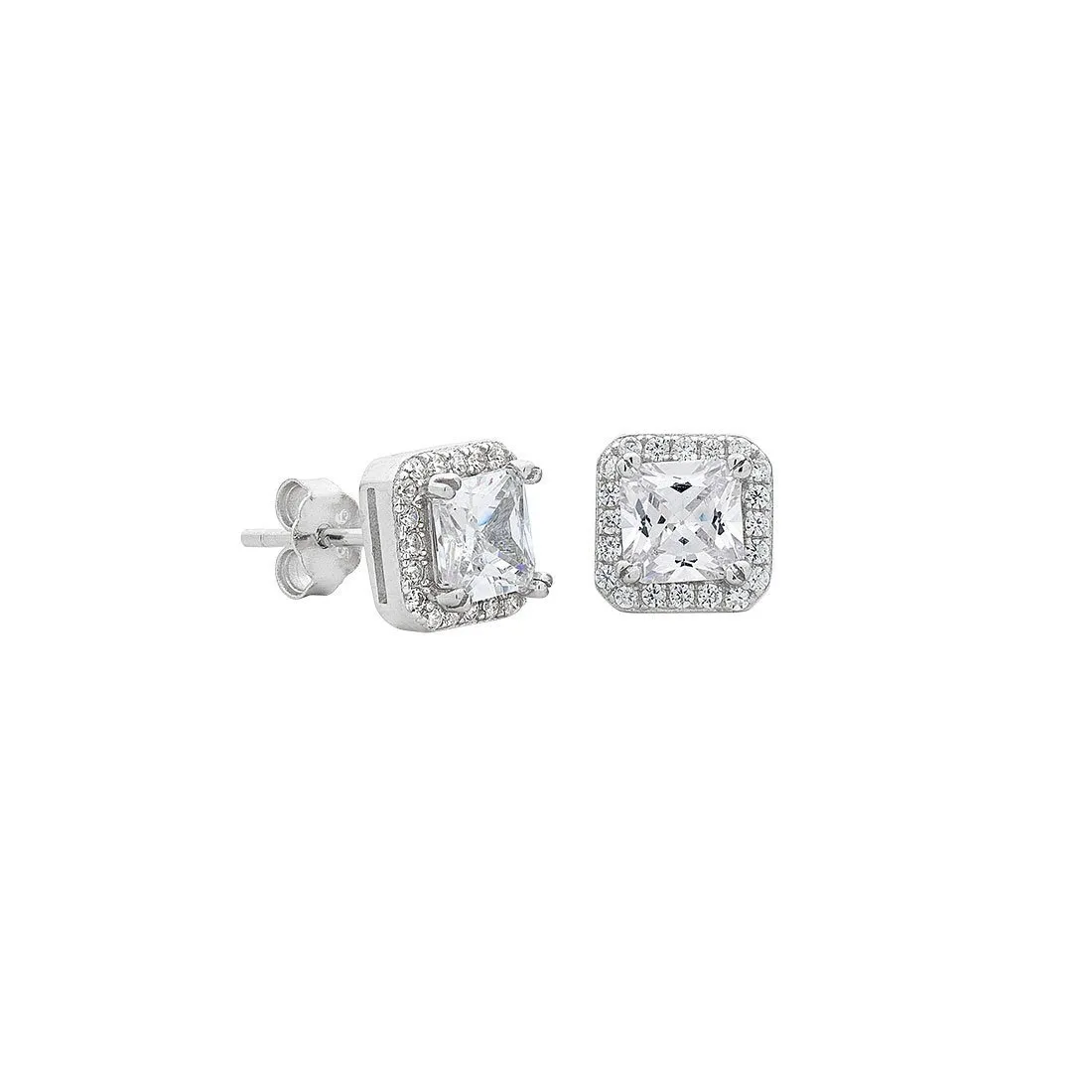 Sterling Silver Cubic Zirconia Stud Earrings