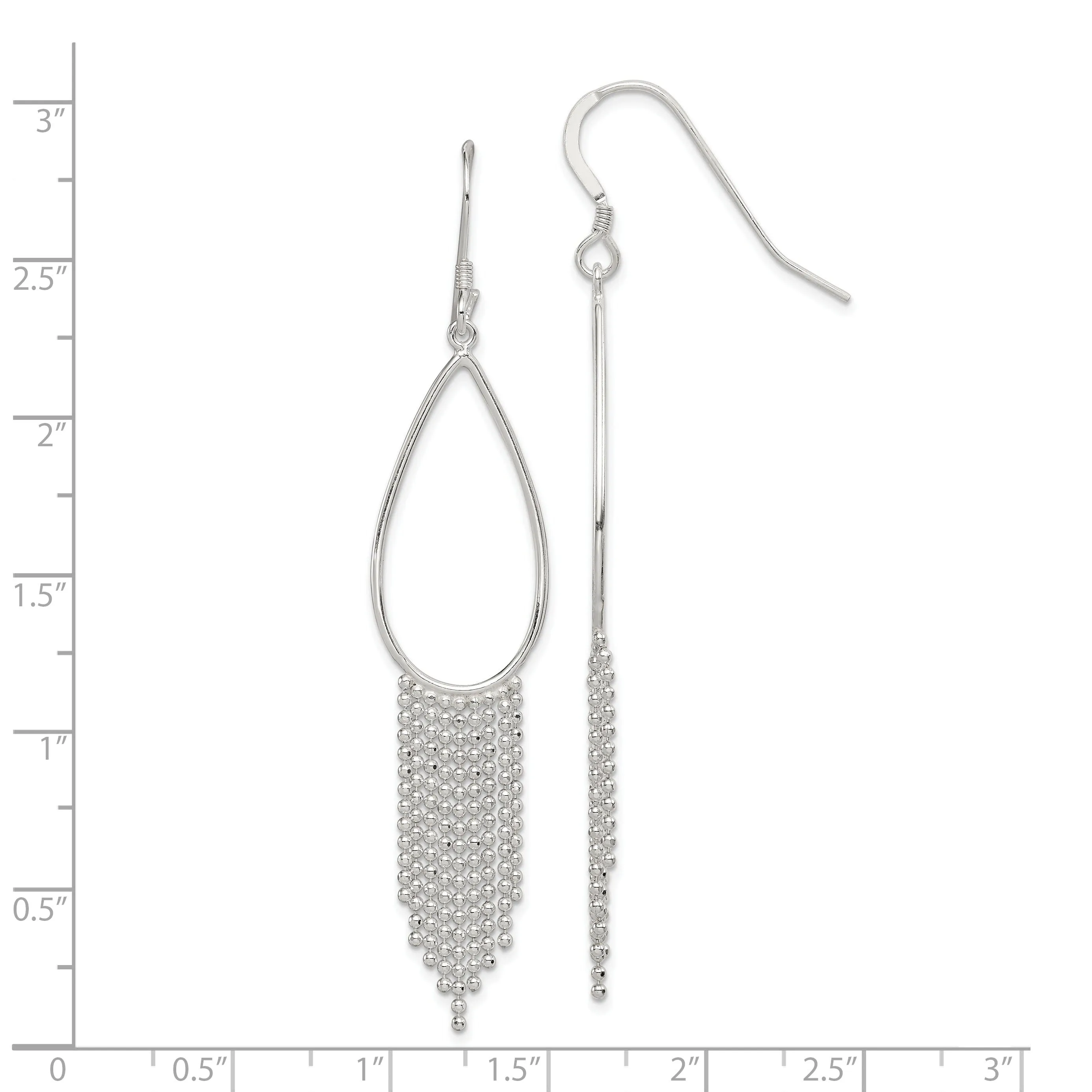 Sterling Silver Fringe Dangle Earrings