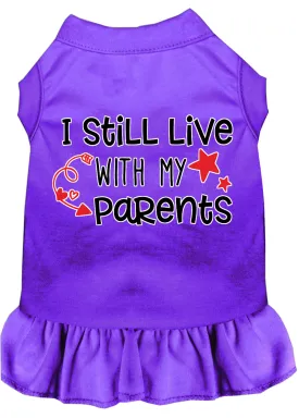 Still Live With My Parents Screen Print Dog Dress Purple Xs (8)