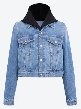 Stone denim hooded jacket