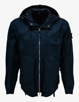 Stone Island Shadow Project Navy Blue HD Pelleovo Cotton-TC Short Parka Jacket