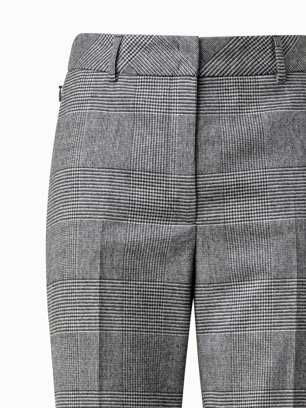 Straight Prince of Wales Checked Wool Cashmere Pants