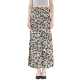 Strawberry Dreams Bright Birch Full Length Maxi Skirt