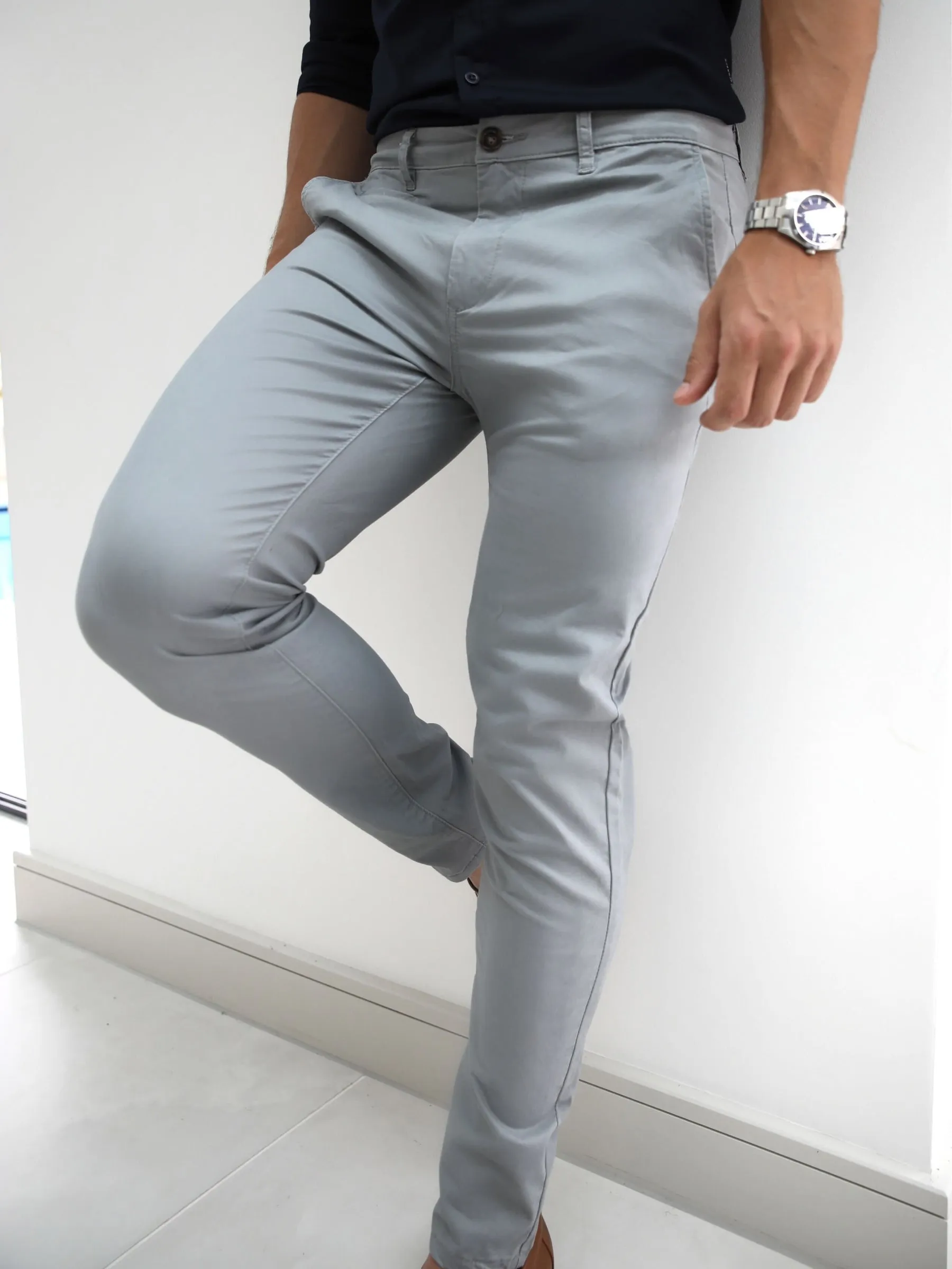 Stretch Chinos - Light Grey