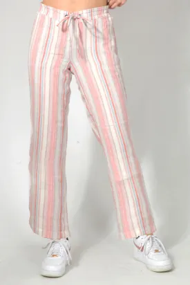 Striped Linen Blend Trousers