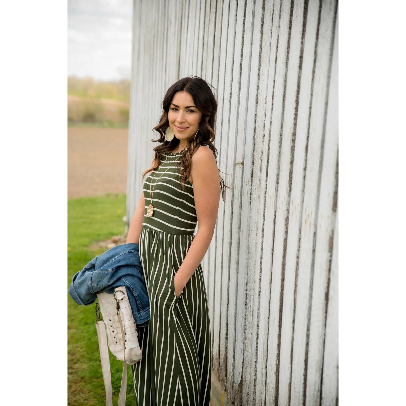 Striped Sleeveless Tank Dress