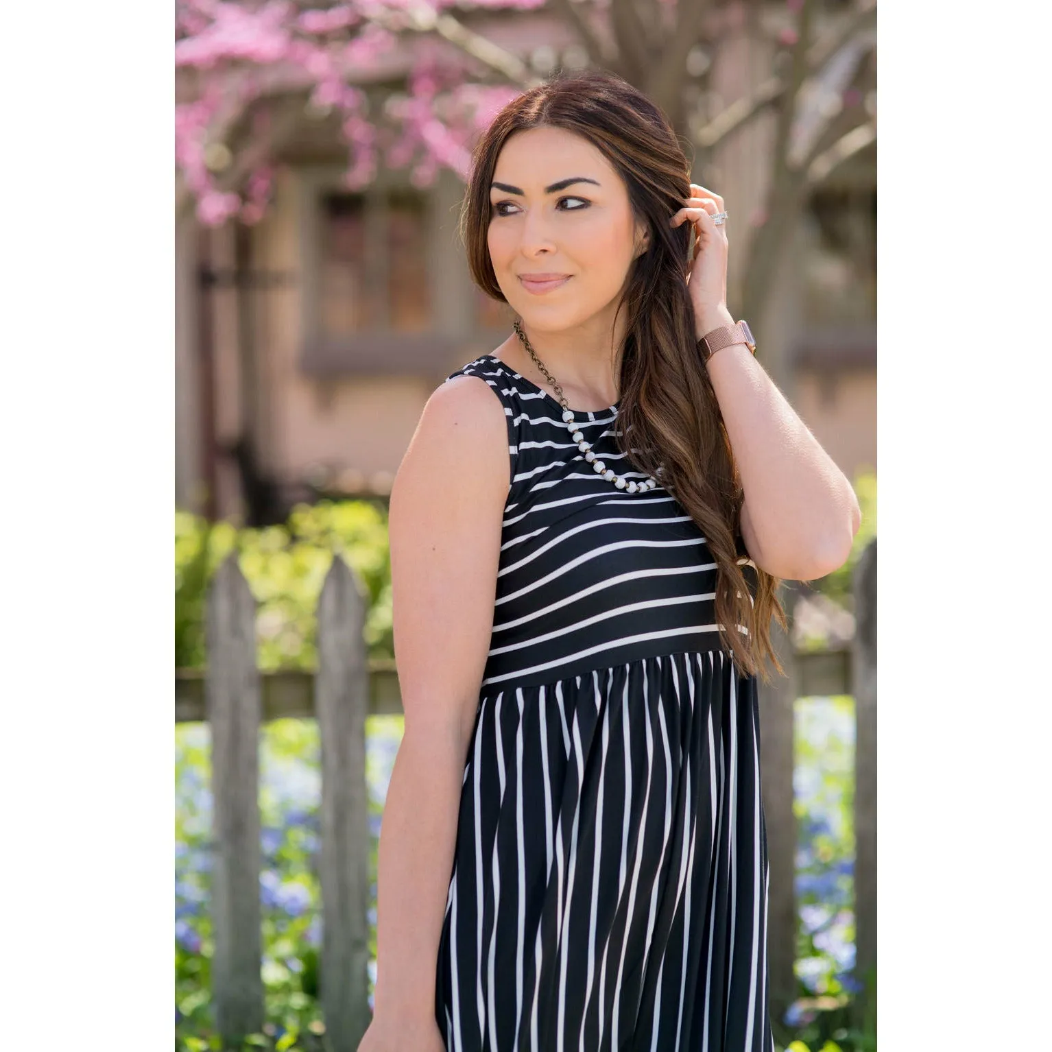 Striped Sleeveless Tank Dress