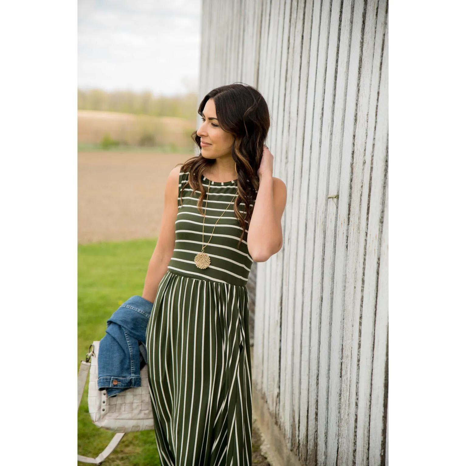 Striped Sleeveless Tank Dress