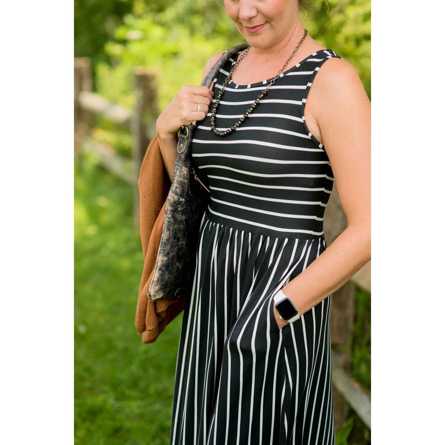 Striped Sleeveless Tank Dress