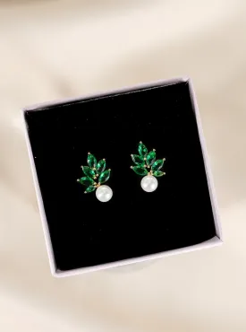 Stud Earrings Green