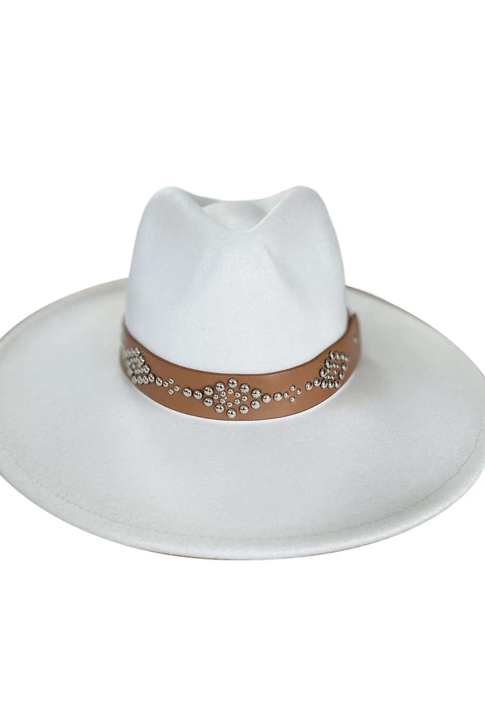 Studded Wide Brim Panama Hat