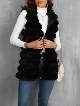 Stylish Midi Zippered Fleece Vest