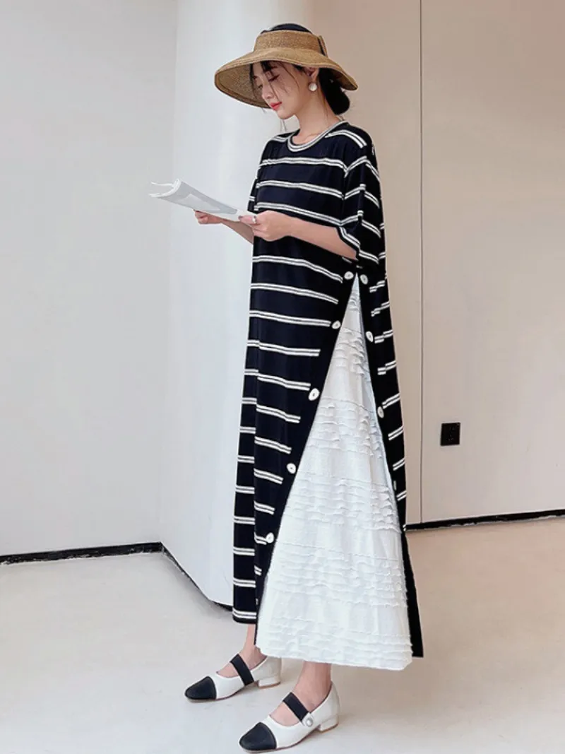 Summer Casual Party Wrap Maxi Dresses Short Sleeve A Line Long Tiered Sun dress