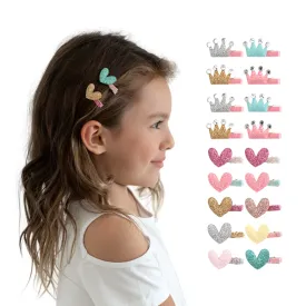 Summer Crystal 18Pcs Small Glitter Hair Clips For Girls