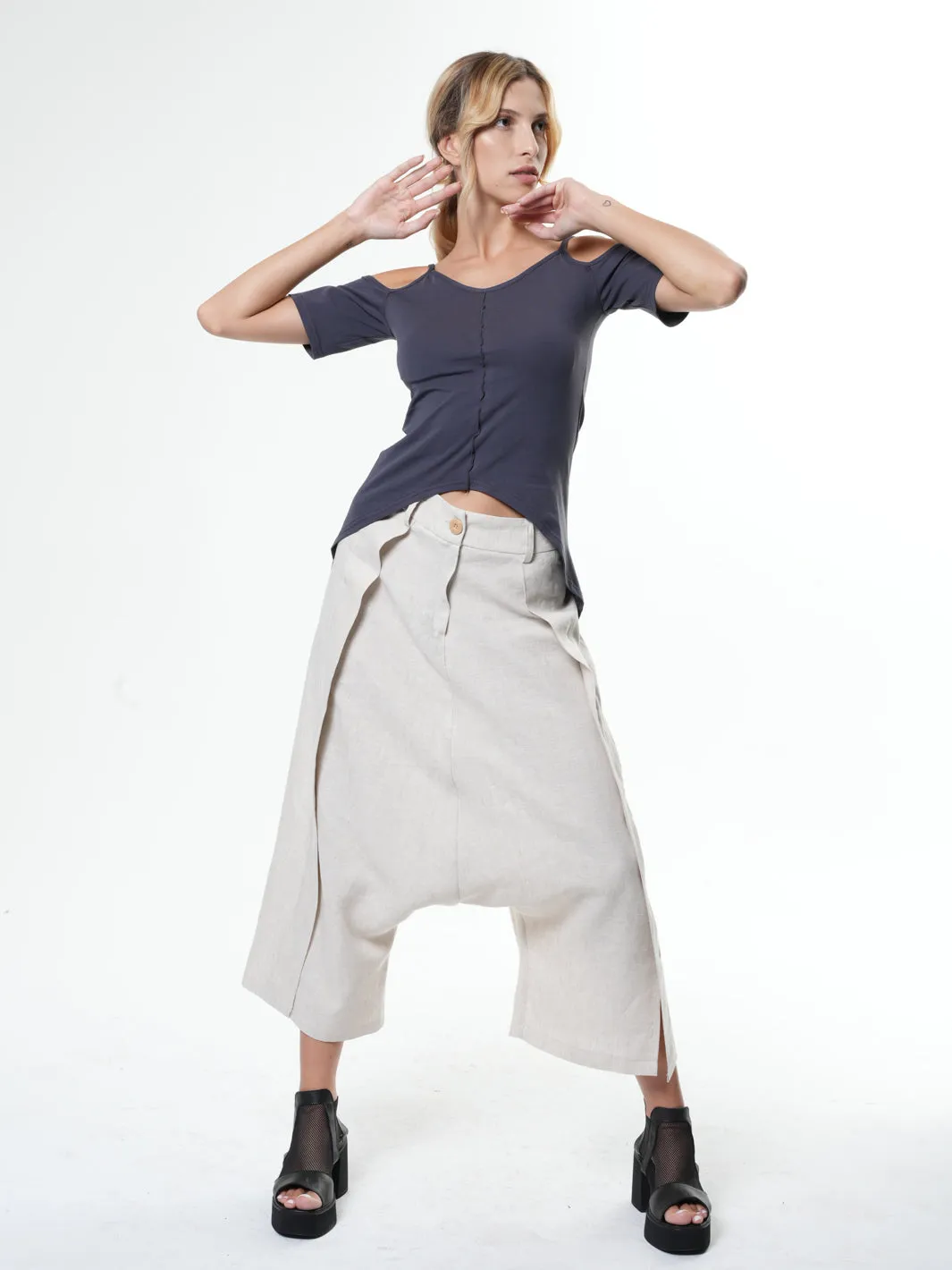 Summer Linen Harem Pants