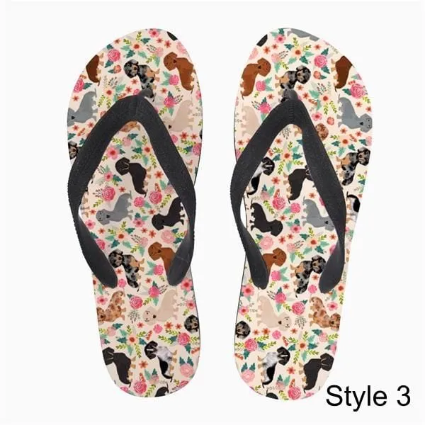 Summer Star Dachshund Flip Flops