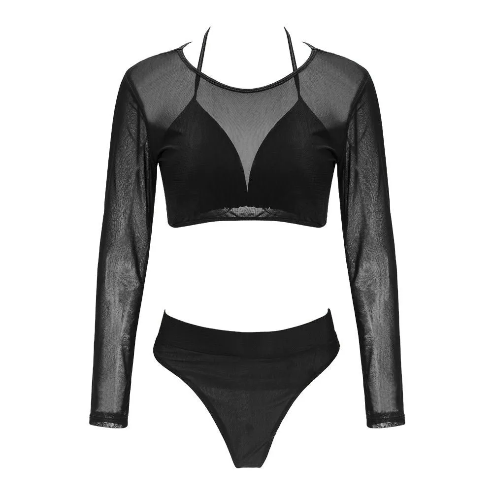 Summer Women Triangle Three-Piece Suit Sexy Bikini Set Bandage Push-Up Swimsuit Bathing Beachwear