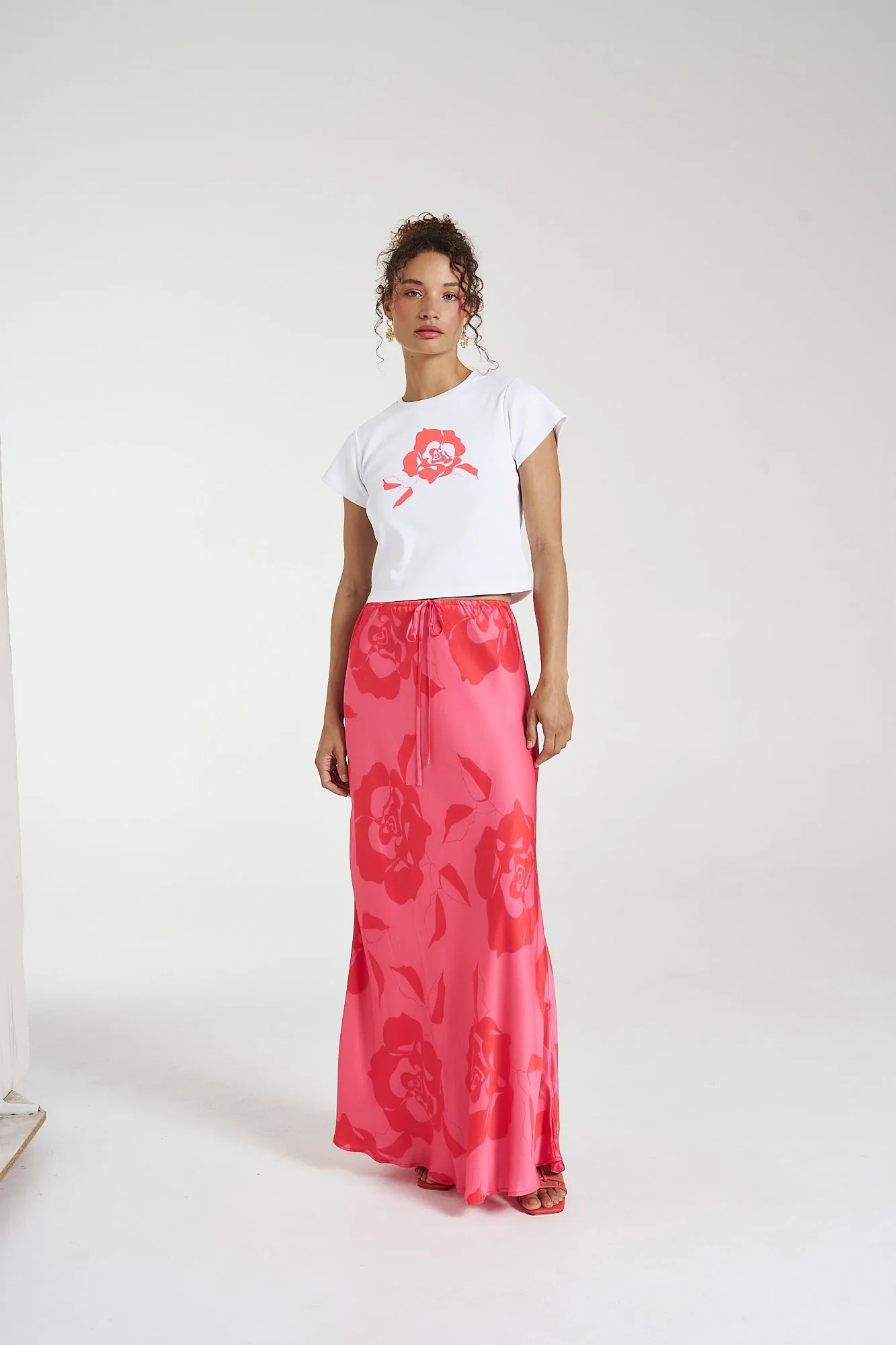 SUMMI SUMMI Womens Maxi Bias Skirt - A Rose By Any Other Name