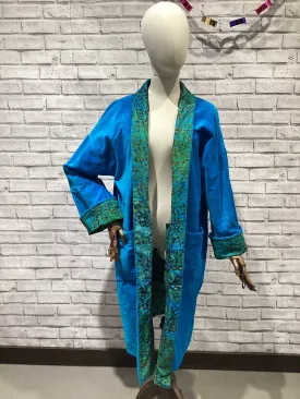 Sumptuous Sea Blue Velvet Coat