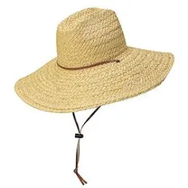 Sun City - Natural Rough Braid Raffia Lifeguard Wide Brim Hat