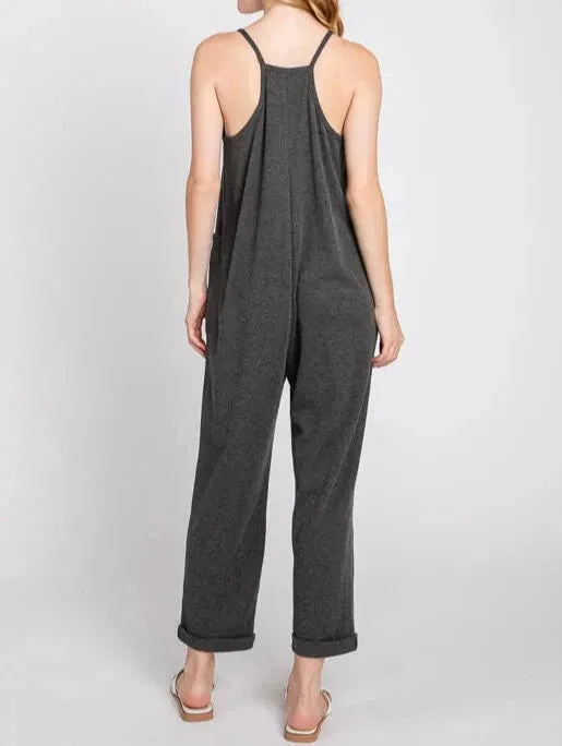 Sunscape Waffle Knit Camisole Jumpsuit (Assorted Colors)