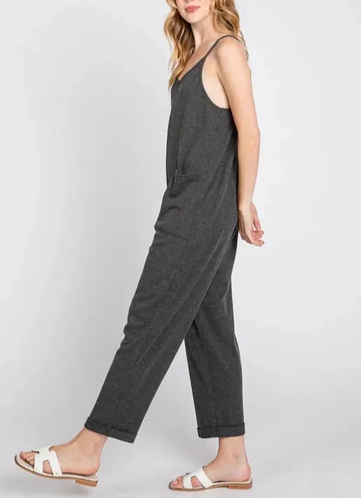 Sunscape Waffle Knit Camisole Jumpsuit (Assorted Colors)