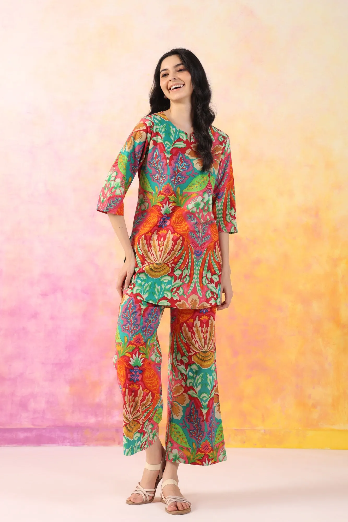 Sunset Splendor Palazzo Loungewear Set