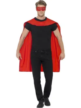 Super Hero Cape & Mask - Red