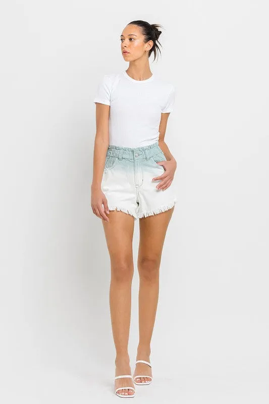 Super High Rise Paperbag Waistband Ombre Shorts