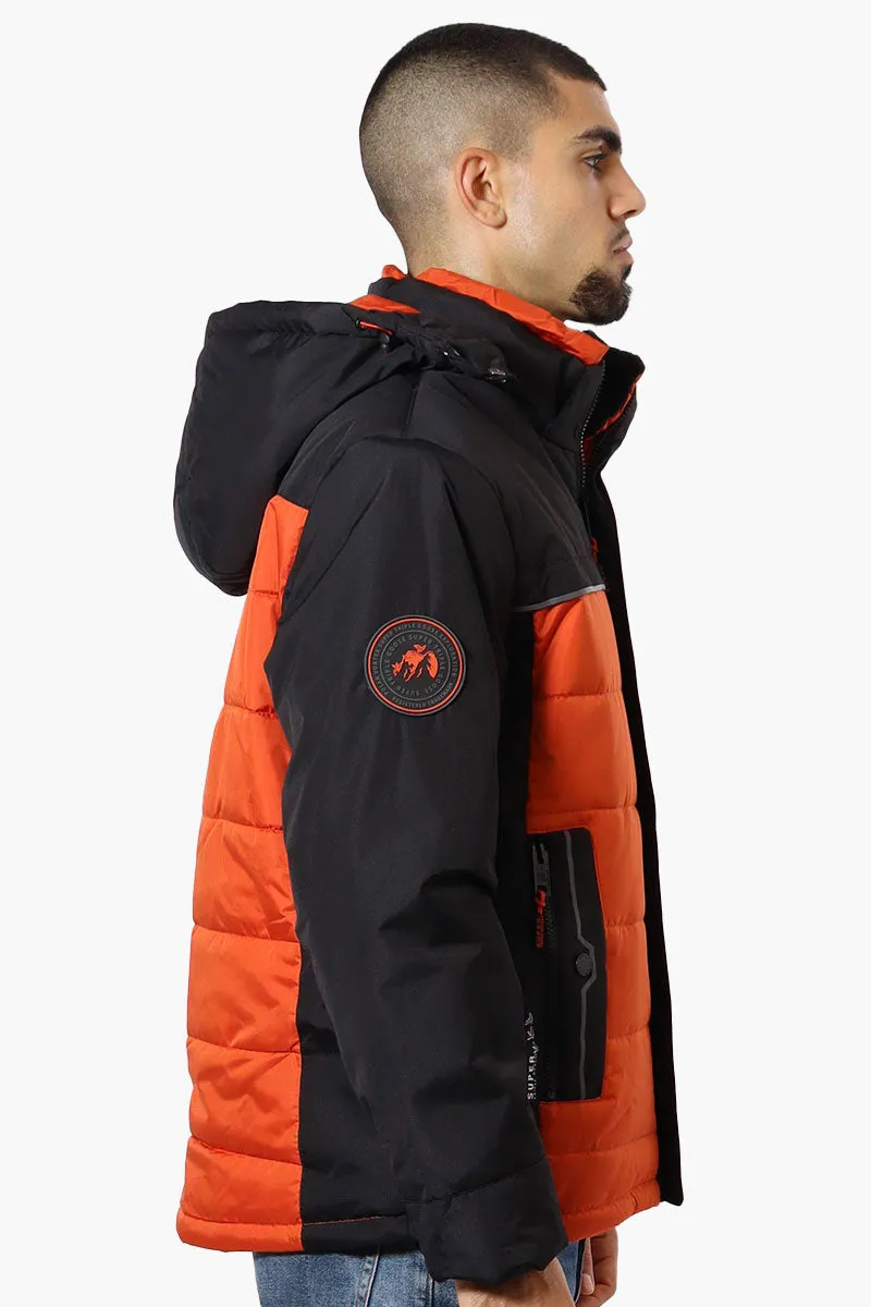 Super Triple Goose Contrast Detail Bubble Bomber Jacket - Orange