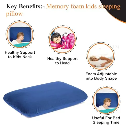 SUPERFINE COMFORT Memory Foam Kids Sleeping Pillow Extra Healthy Neck Support