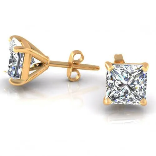 Superior 0.80CT Diamond Stud Earrings in 14KT Yellow Gold