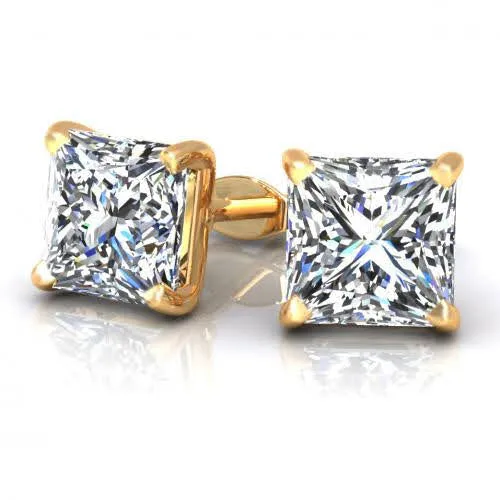 Superior 0.80CT Diamond Stud Earrings in 14KT Yellow Gold