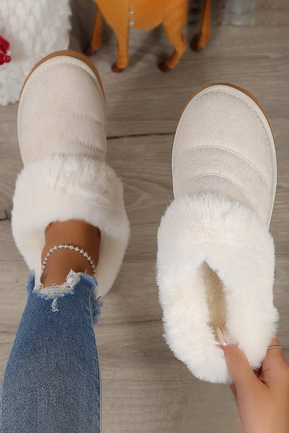 Susie Thick Plush Suede Slippers