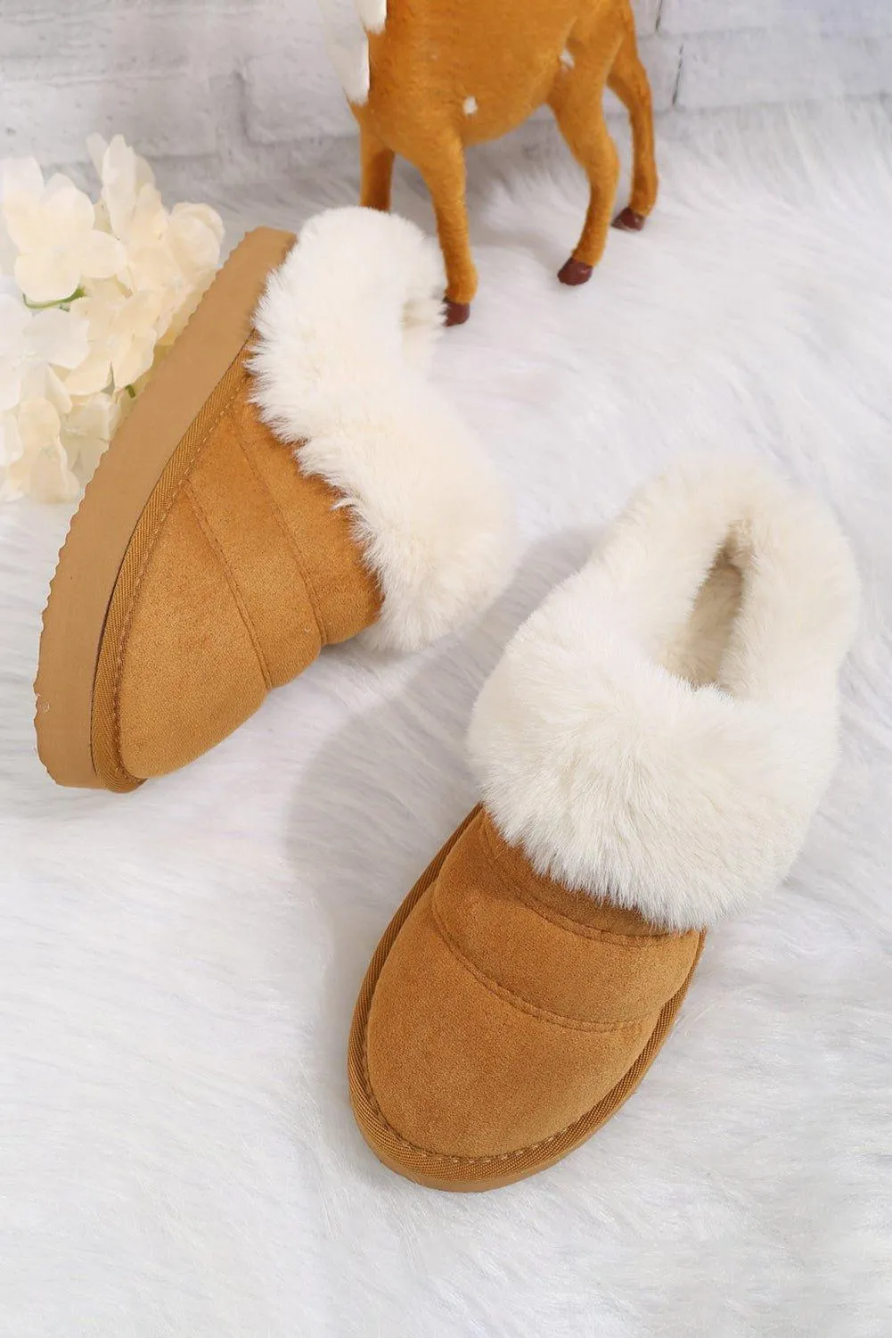 Susie Thick Plush Suede Slippers