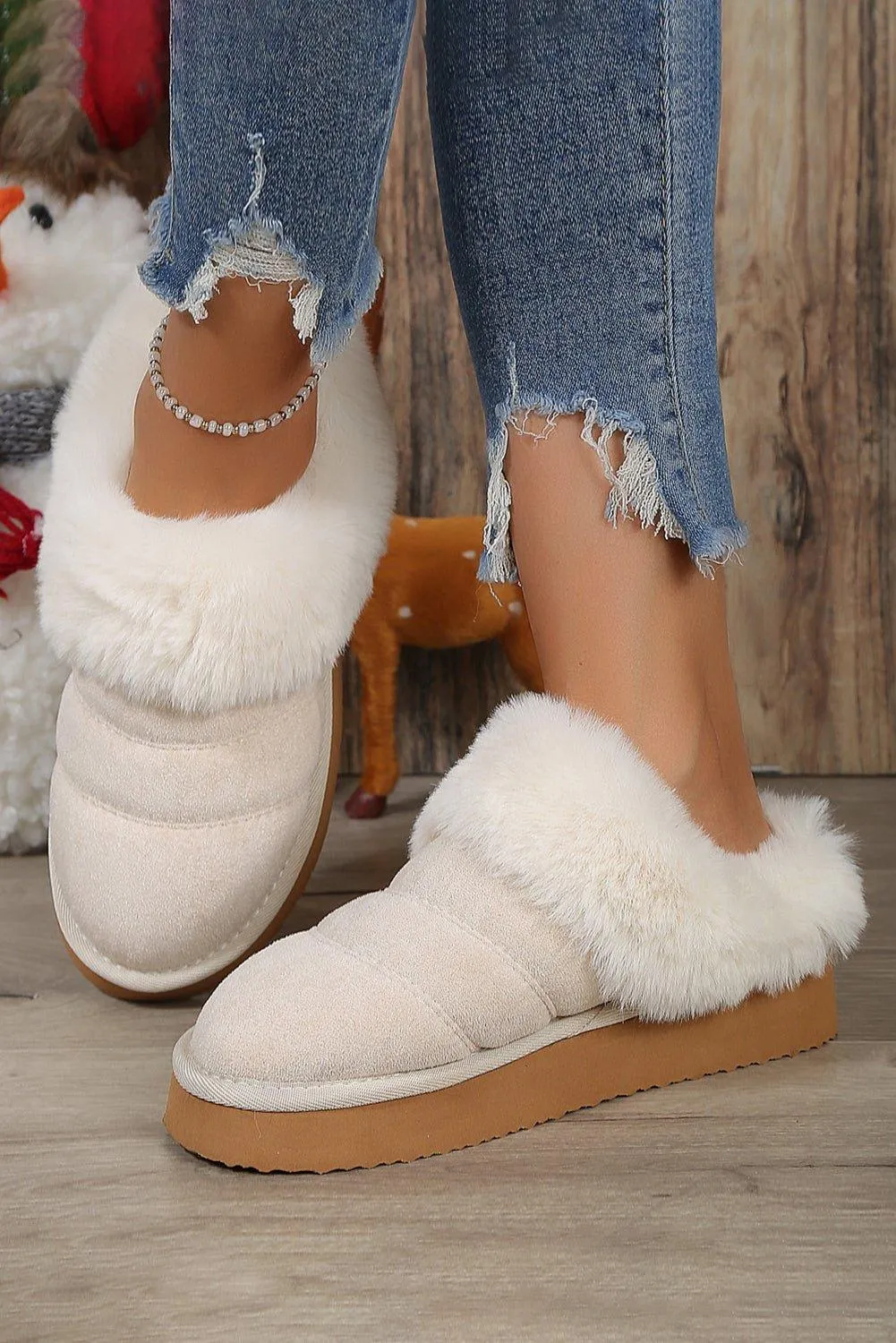 Susie Thick Plush Suede Slippers