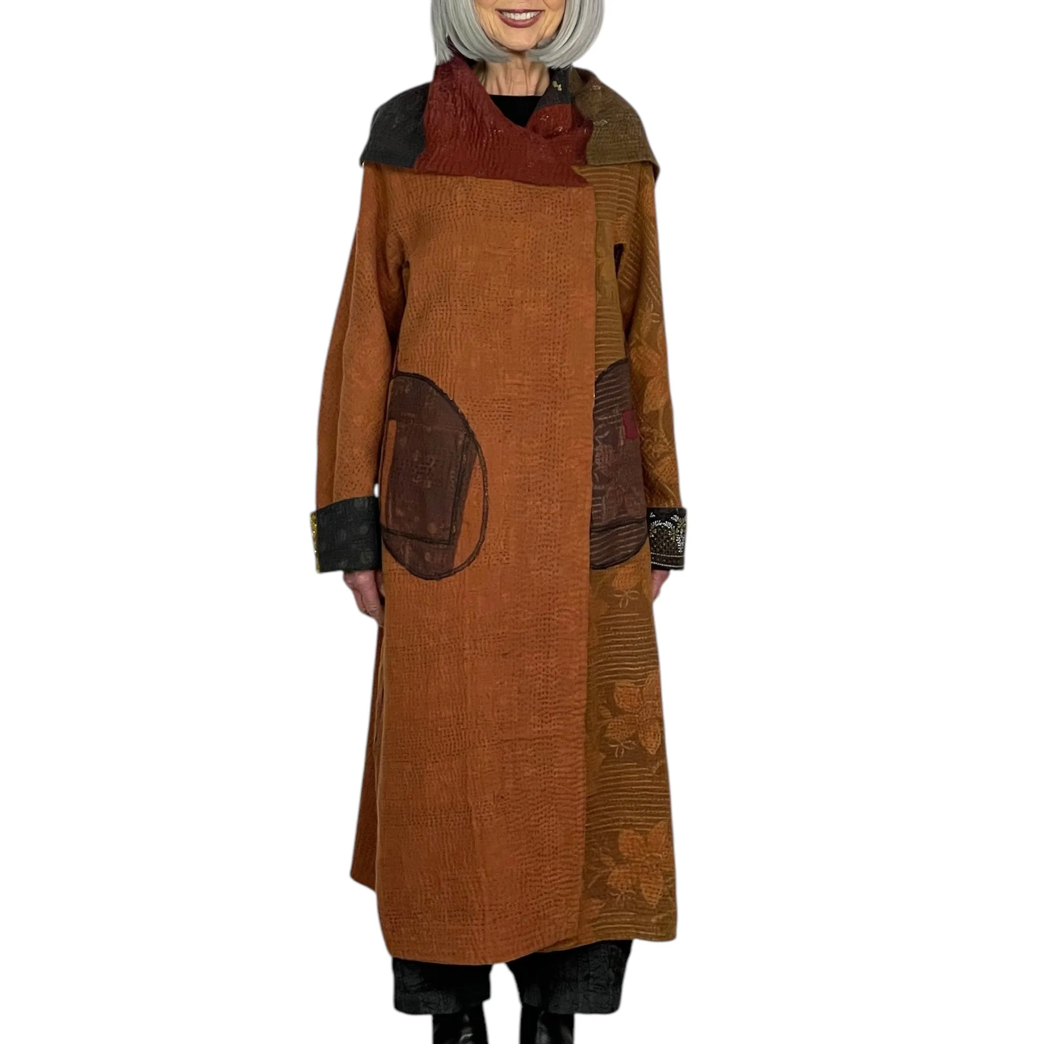 SW PATCH A-LINE LONG COAT