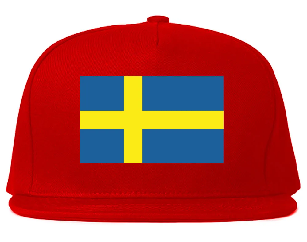 Sweden Flag Country Printed Snapback Hat Cap