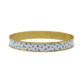 Sweet Blue Floral Bangle Bracelet