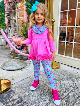 Sweet Donut Tunic, Scarf and Legging Set