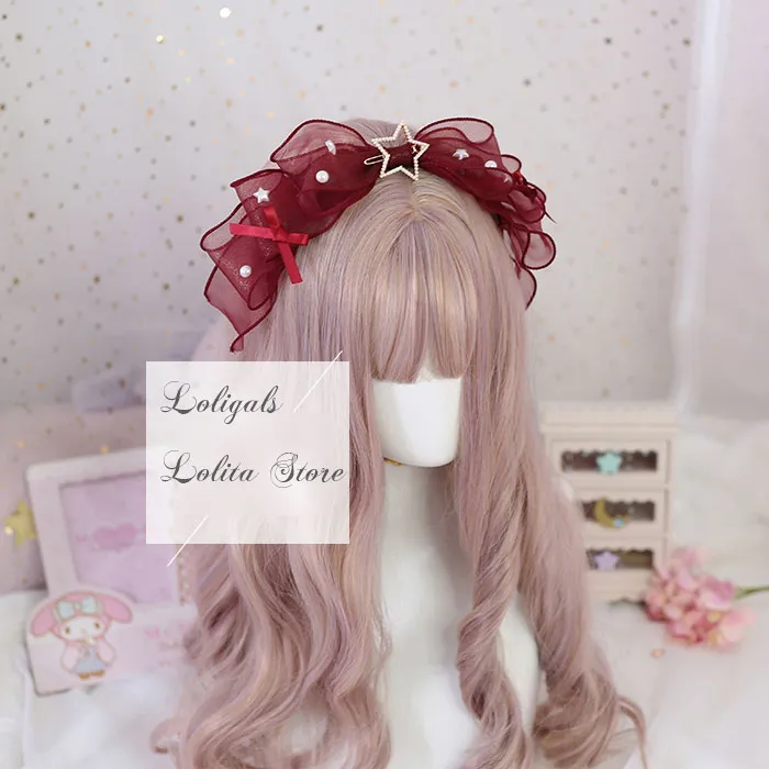 Sweet Lolita KC Elegant Headpiece Layered Bow Hairbands