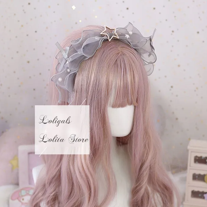 Sweet Lolita KC Elegant Headpiece Layered Bow Hairbands