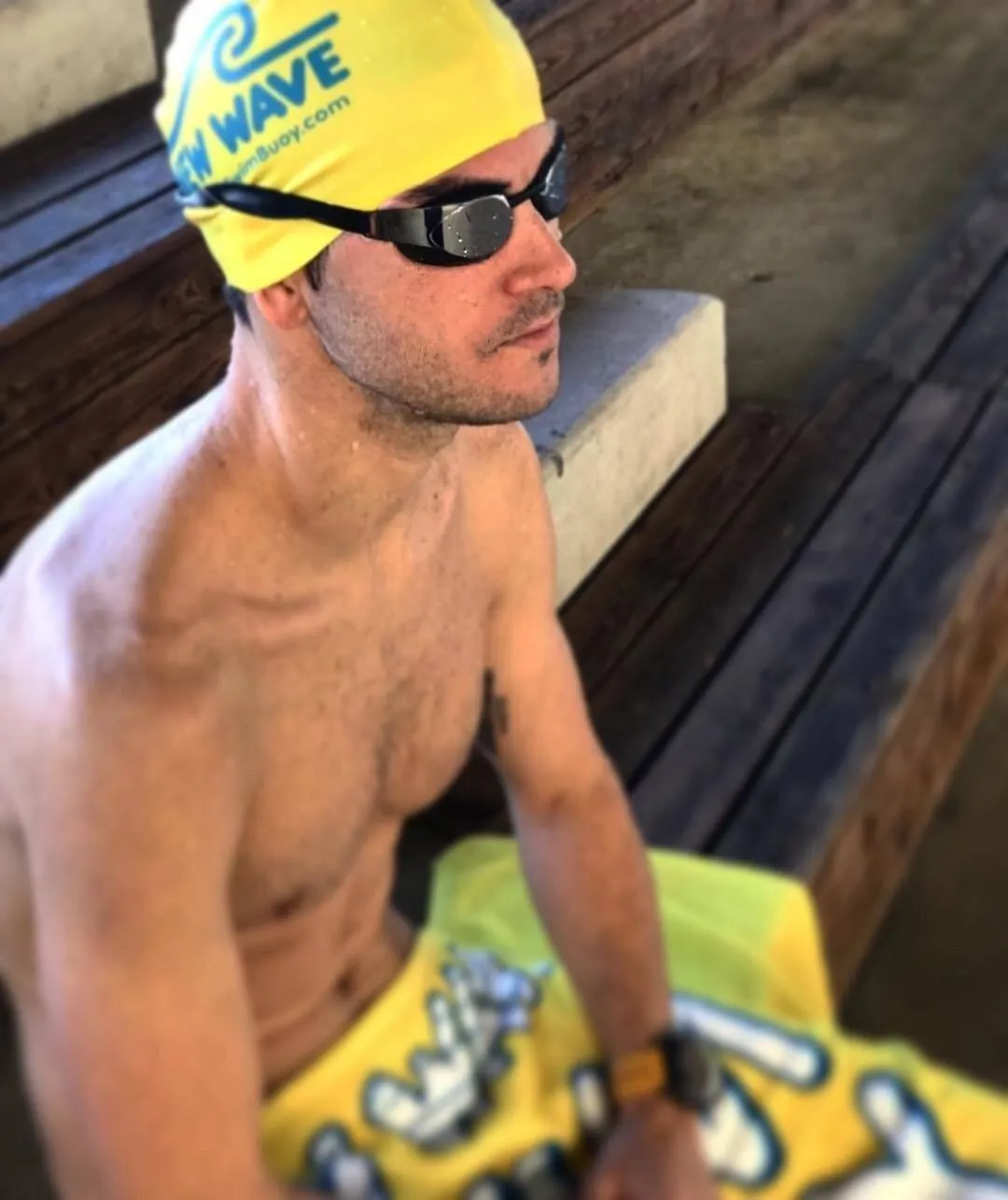 Swim Cap Yellow - New Wave Silicone Swim Cap