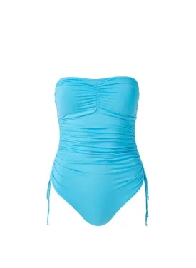 Sydney Bandeau Rached One-Piece Aqua