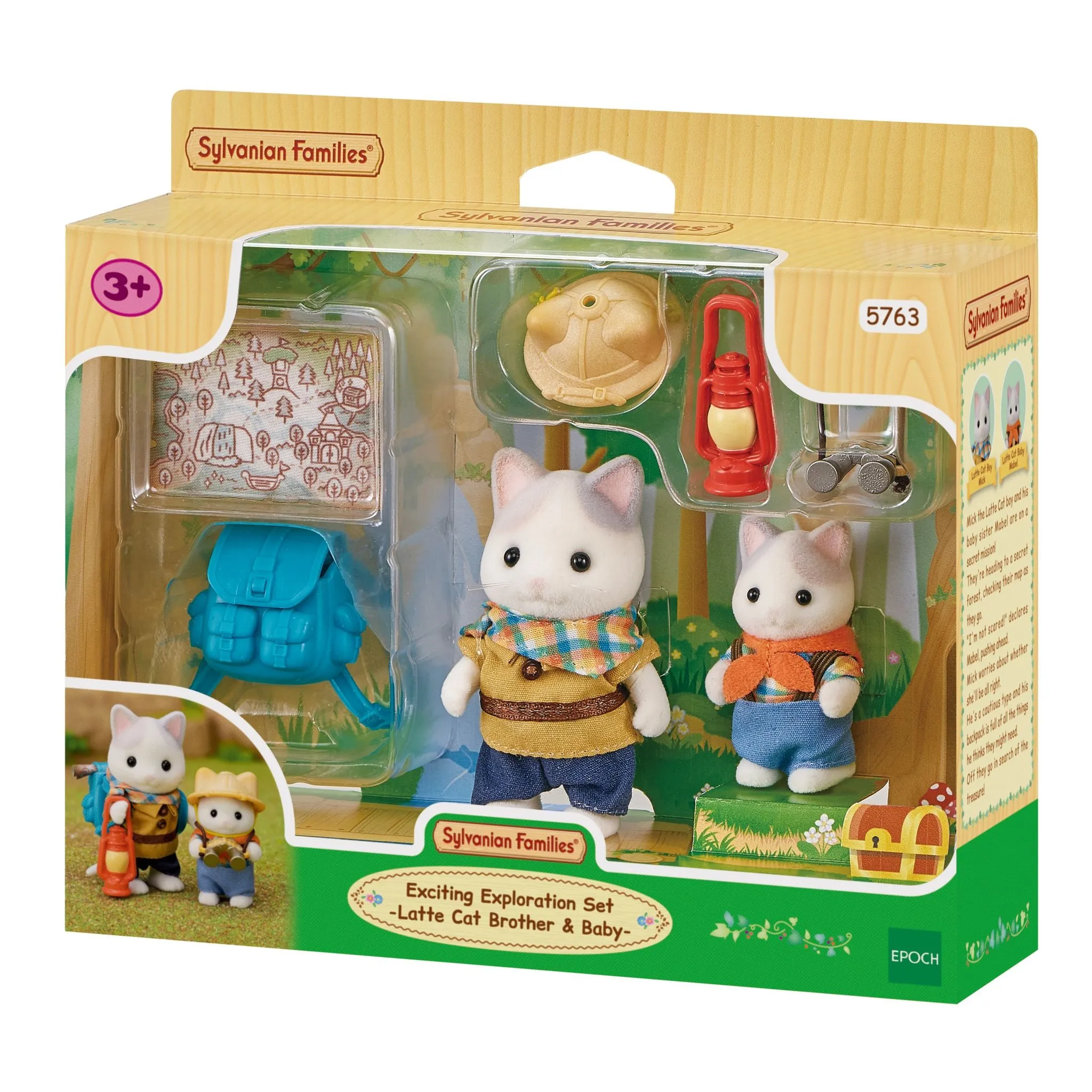 Sylvanian Families Exciting Exploration Set Latte Cat Brother & Baby