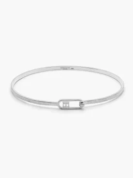 T-Bangle Bracelet | Brushed Sterling Silver